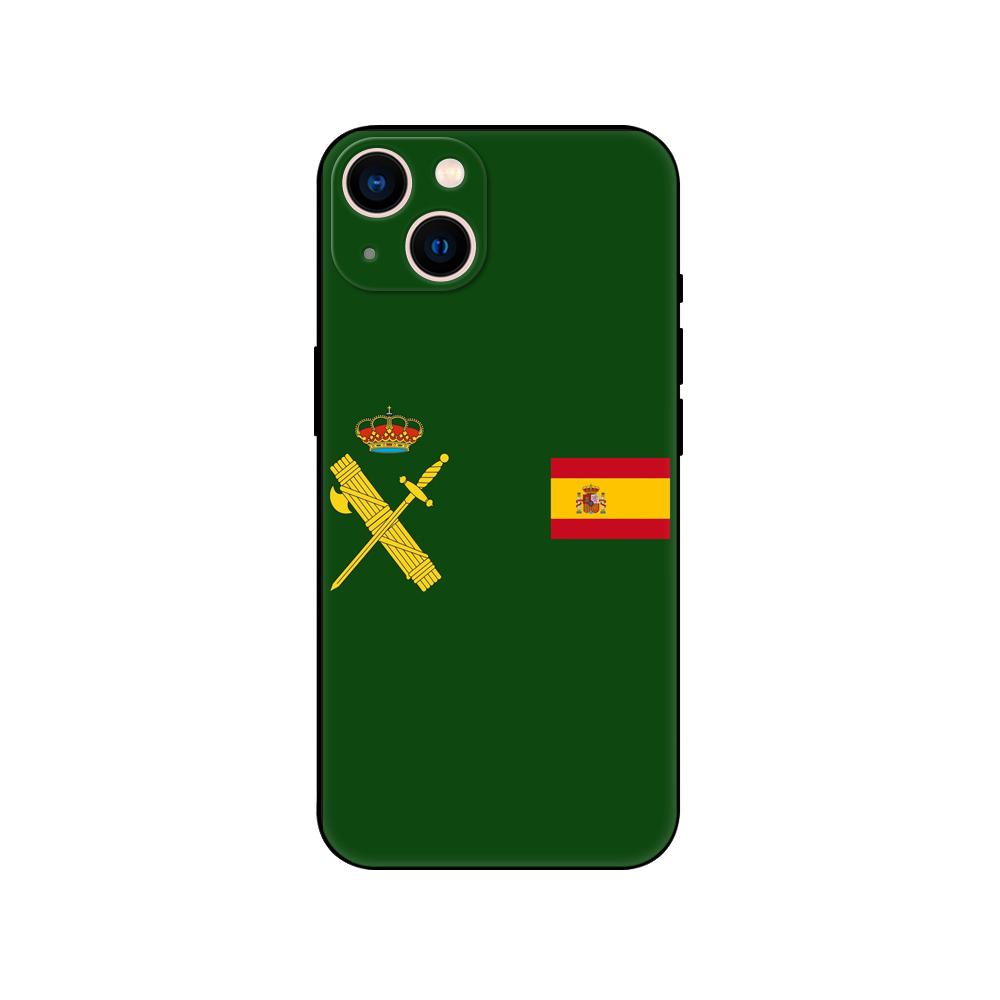 Spanische Guard Civil Emblem-Telefonhülle für iPhone 14 2020se 6 6s 7 8 Plus X 10 XR XS 11 12 13 Mini Pro MAX schwarze TPU-Rückseite