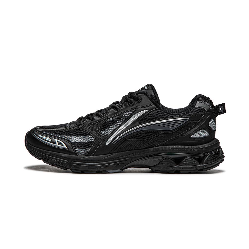 New LiNing Shake 2.0 Cushioned Anti Slip And Wear Resistant Lightweight Low Top Casual Running Shoes Men's Black Silver ARXU001-4
