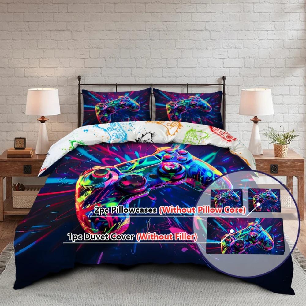 3PC Game Console Duvet Cover Digital Printing Technology Comfortable Four Season Home Decoration