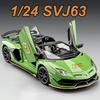 1:24 Lambor SVJ63 Revuelto Alloy Sports Car Diecast Model Toys Doors Opened with Rubber Tire Pull Back Vehices Collect Ornaments