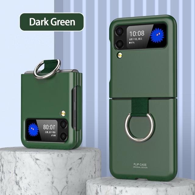 Protiskluzové pouzdro na ultra tenký kroužek pro Samsung Galaxy Z Flip 4 5g Flip4 Flip3 Flip 3 Ochranný obal na mobilní telefon
