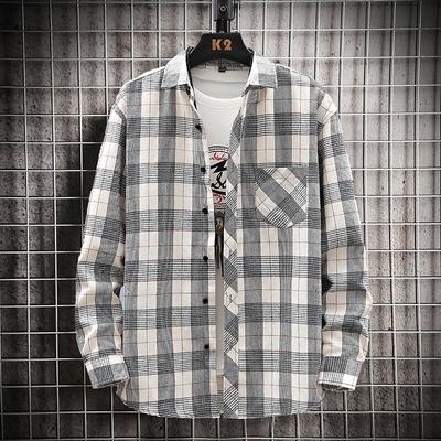 Four-season Plaid Shirt Loose Plaid Shirt American Retro Daily Versatile Shirt Jacket