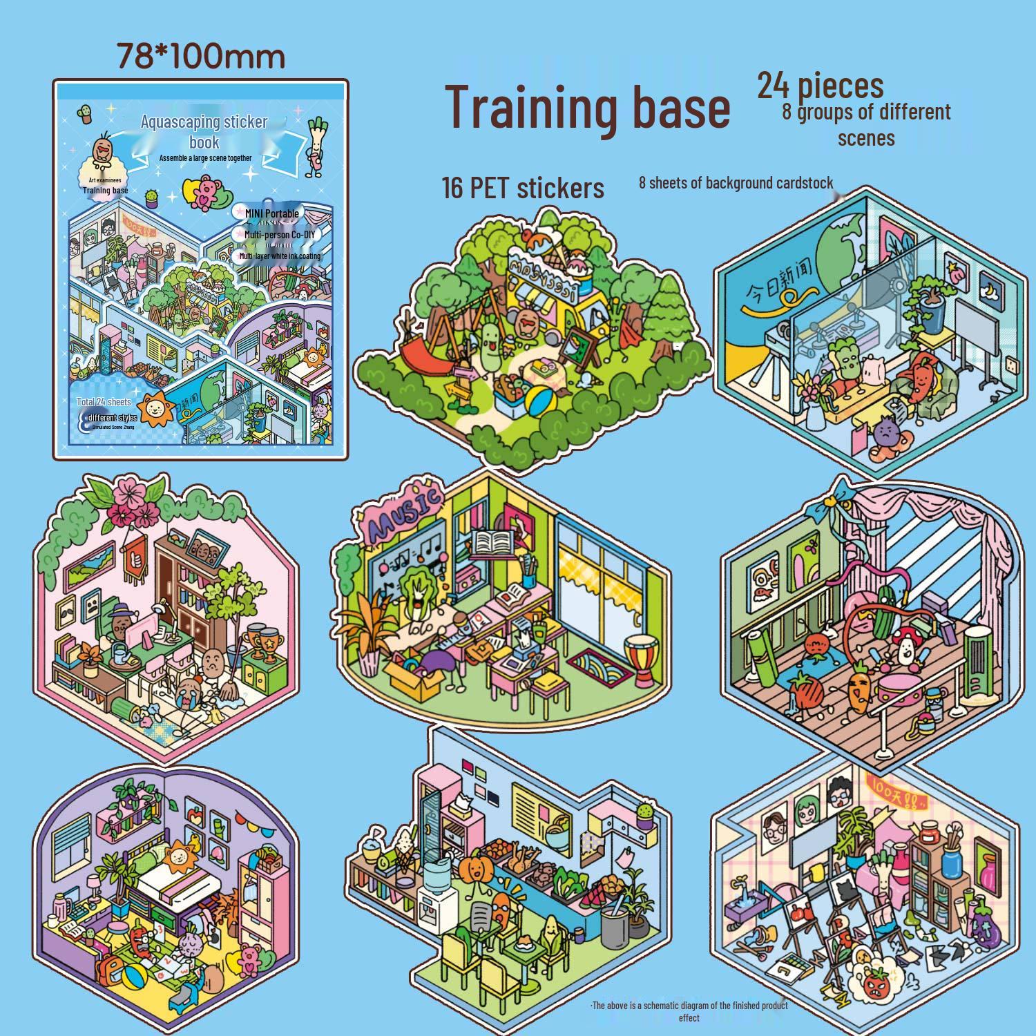 Zaomao Miniature Series: Cute Cartoon Landscaping Sticker Book for Students
