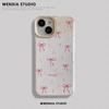 Pink Floral Ribbon Bow For Apple 16 Mobile Phone Case 15 ProMax New For iPhone 14 Autumn and Winter 13