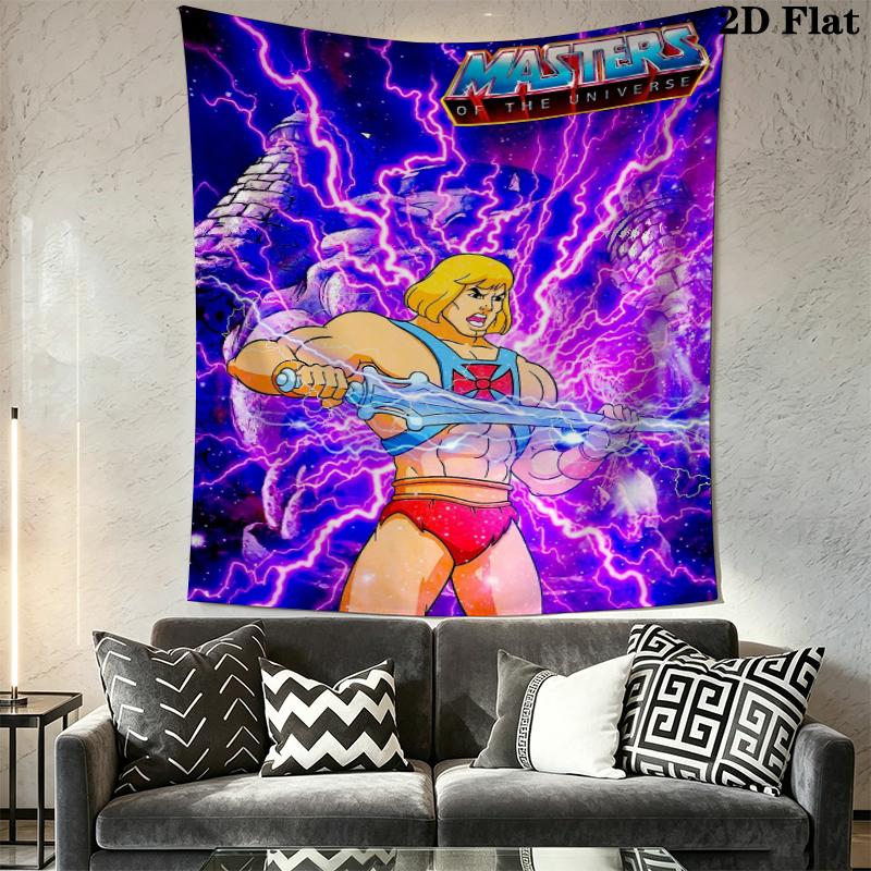 He Man Wall Tapestry Aesthetic Wall Hanging Printed Fabric Blanket Decorative Tapestries for Bedroom Living Room Home Decor