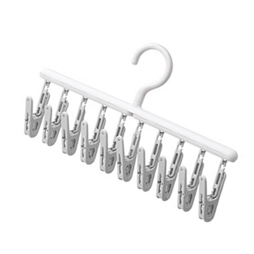 Socks    Multifunctional 360 Degree Rotating 10 Clips Socks Drying Rack for Dormitory Home Balcony