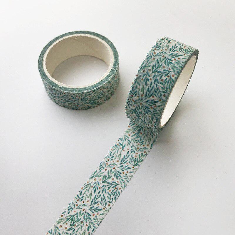 5m*1.5cm Cute Hand Tape DIY Decorative Dots Green Leaves Waves PatternTape Decorative Tape