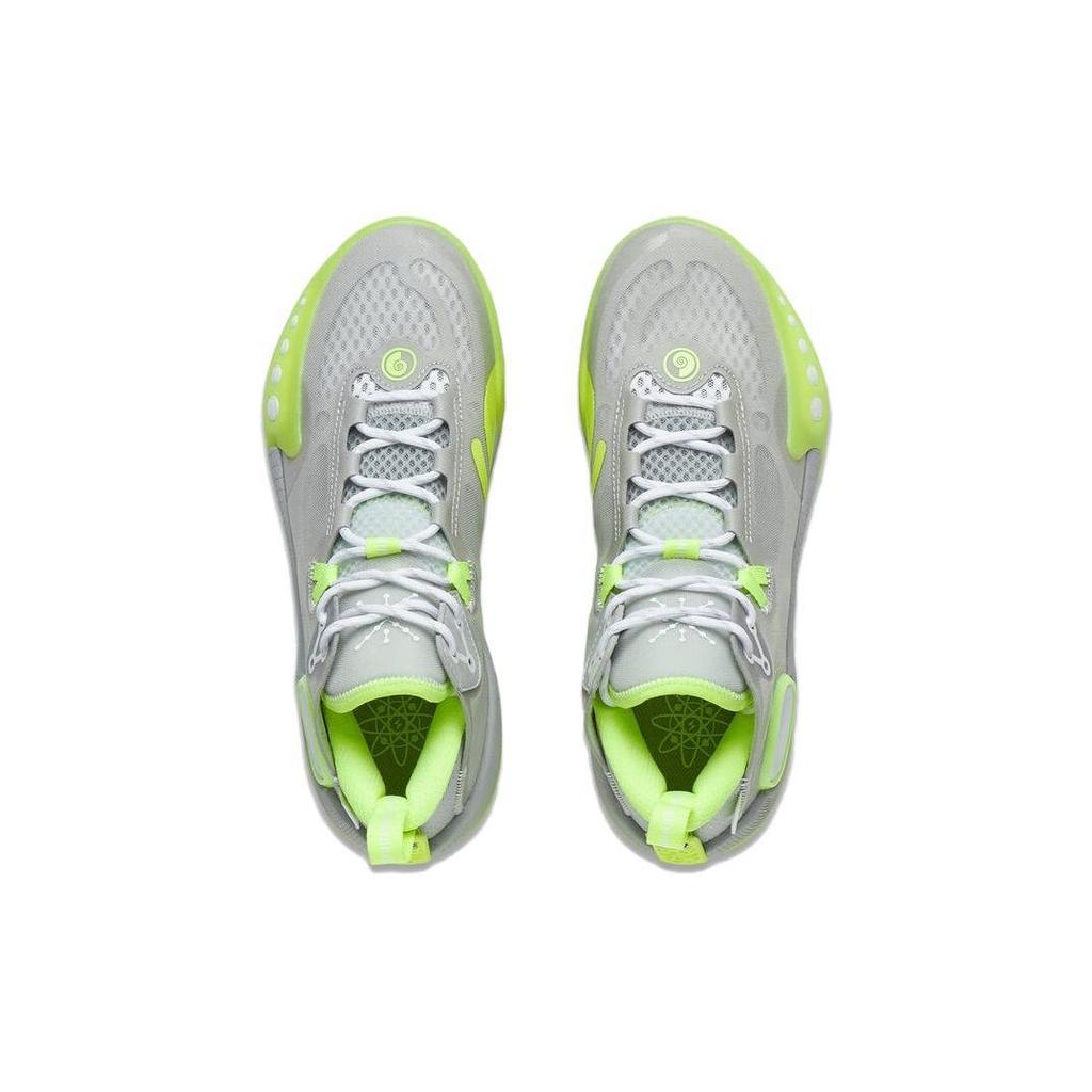 Li Ning Wade Shadow 3 Cushioning Slip Resistant Abrasion Resistant Mid top Basketball Shoes Men's Gray Green ABPS041-4
