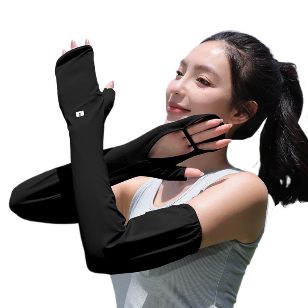 Full Wrap Sunscreen Sleeve Anti-UV Cycling Sleeve Gloves Breathable Ice Silk Sleeves Outdoor
