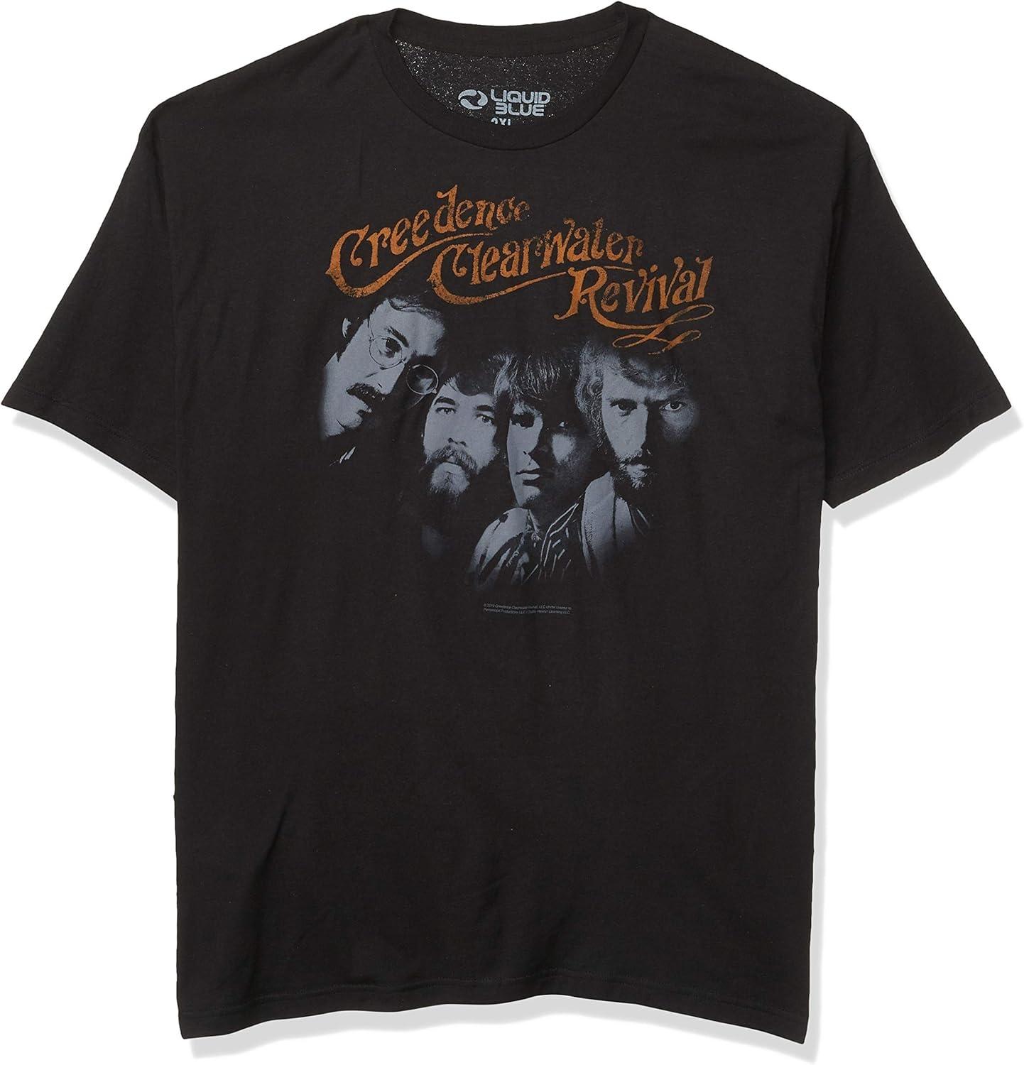 Liquid Blue Unisex-Adult Standard Creedence Clearwater Revival Pendulum T-Shirt S