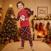 Christmas-print long-sleeve and long-pant matching family loungewear set