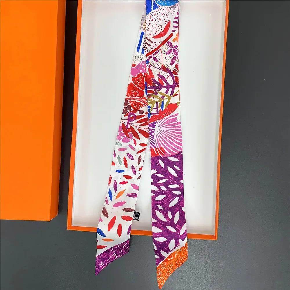Long Lady Bag Silk Scarf Skinny Neck Hair Scarfs For Women Band Headwear Handbag Tie Ribbons  New Handle Wraps Summer