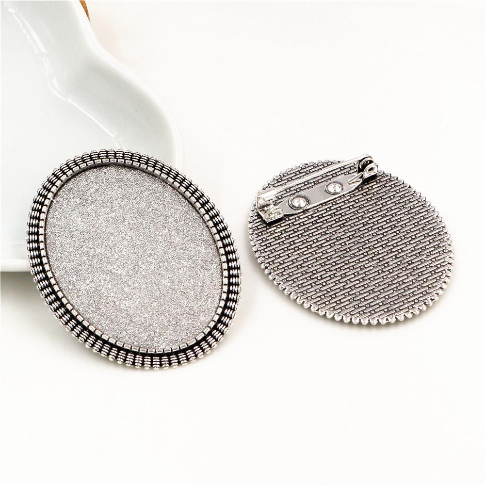 

New Fashion 5pcs 30x40mm Inner Size 4 Colors Plated Pin Brooch Fashion Style Base Setting Pendant Tray