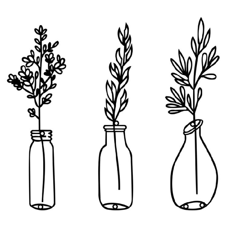 Metal Flower Vase Wall Decorations, Metal Flower Vase Wall Arts Sign Metal Decorations