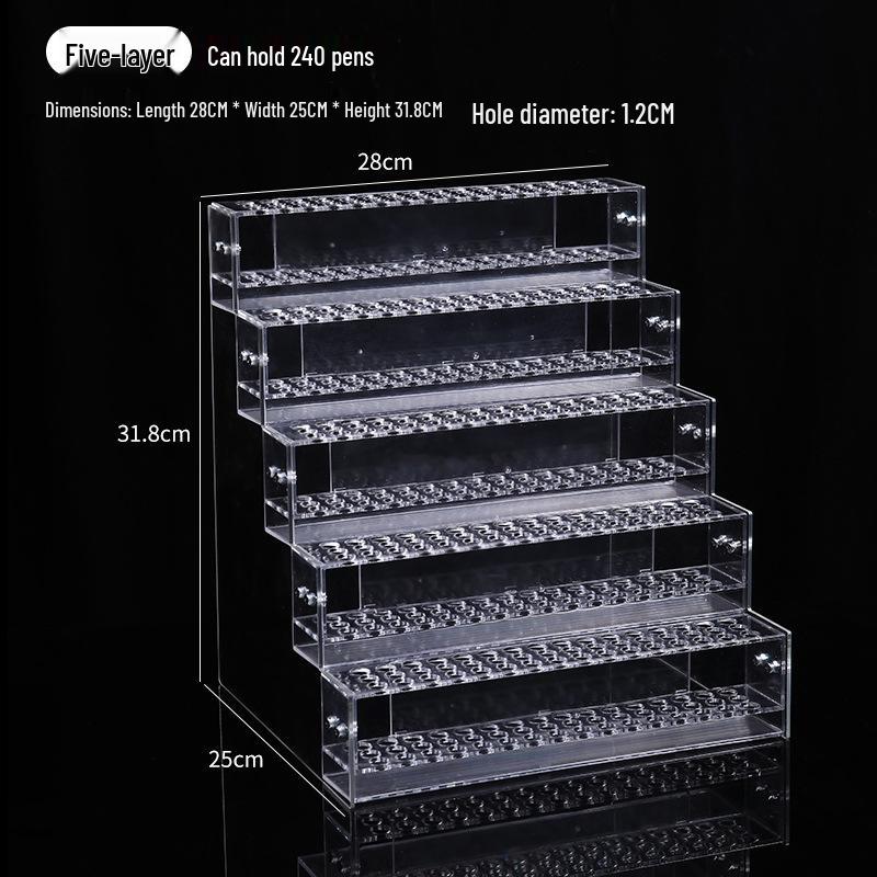 Acrylic Transparent Pen Holder: Large Capacity Desktop Organizer Stand for Stationery Storage and Display.