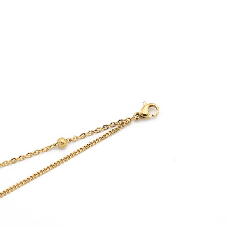 New Titanium Steel Non-Fading Double-Layer Necklace Women'S Light Luxury Niche Design Sense Simple And Versatile Collarbone Chain