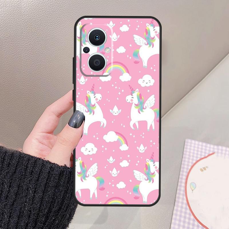 Pink Unicorn Rainbow Phone Case For OPPO Find X3 Lite X5 X6 Pro X2 Neo Reno 3 4 5 6 7 8 Lite 4Z 5Z 2Z 8T Cover