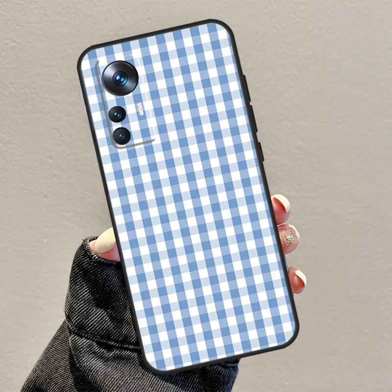 Pastell-Karo-Hülle für Xiaomi 13 Pro 11T 12T 12 Lite 12X POCO F5 Pro X3 X5 M6 Pro X4 F4 GT F3 M5s Funda