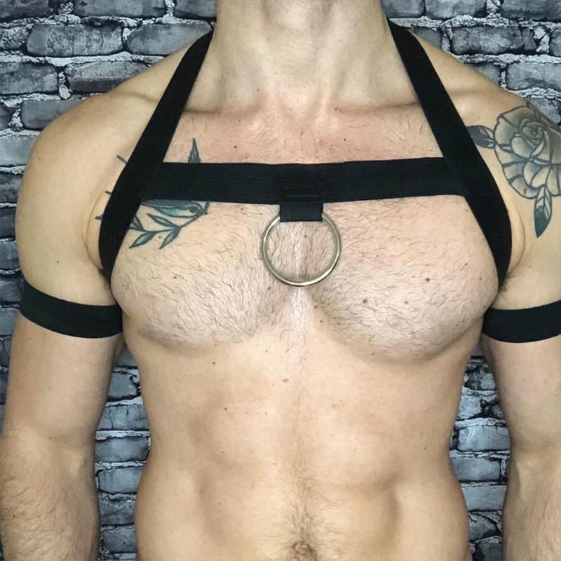 Elastic Body Chest Harness Chain Strap Leathers Punk Chain Choker Men Chest Harness Nightclub Cosplay Costume Accessory