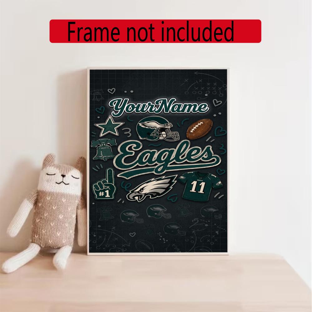 Philadelphia Eagles Personalized Name Diamond Paintings Mosaic Wall Round Diamond Art Painting Kits Embroidery Crystal Accessories Frameless