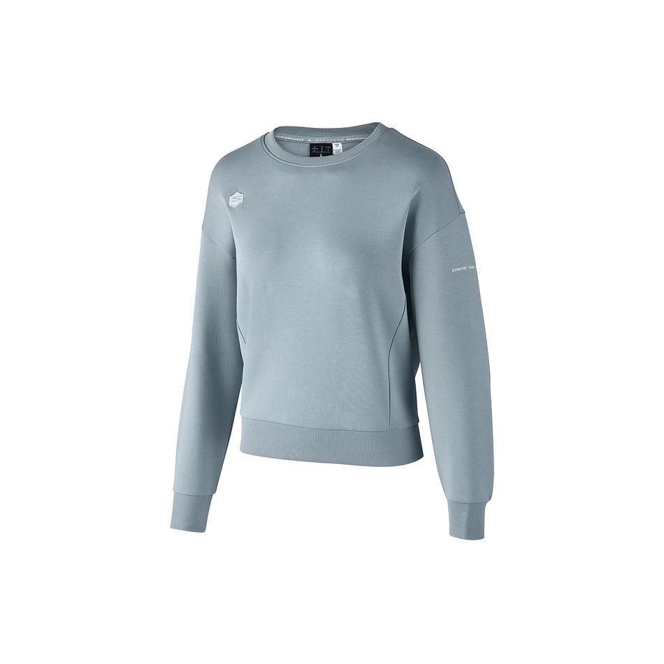 Skechers Solid Color Round Neck Pullover Loose Sweatshirt Women sweatshirt Dark-Green P124W004-02P4 M