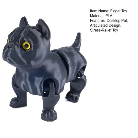 3D-gedrucktes Hundemodell Fidget-Spielzeug Gelenkiger Welpe mit beweglichen Gelenken Flexibles Tier Stressabbau Spielzeug Schreibtisch Haustier Geschenk für Kinder Sammler Zuhause