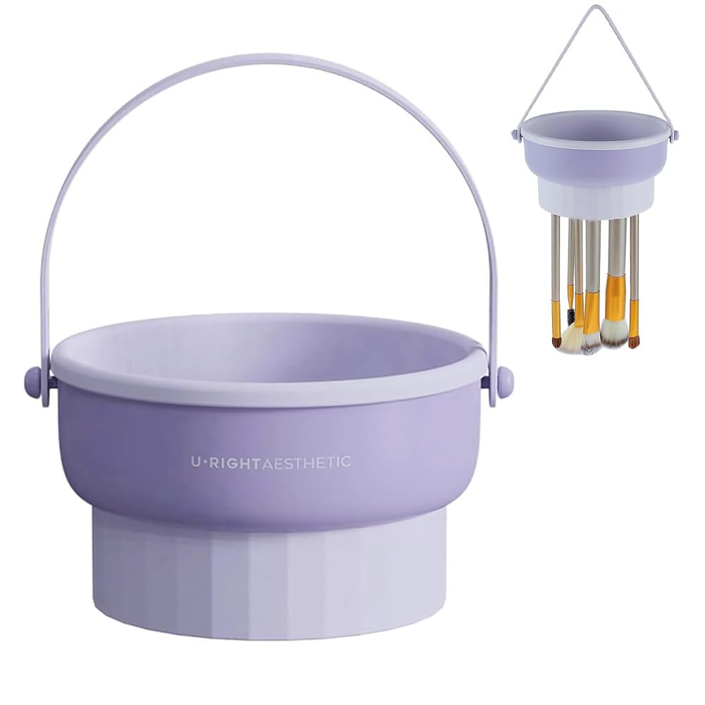 

Средство для чистки кистей для макияжа SANJAOYEE 3 в 1, фиолетовое, большая емкость, подвесная съемная подставка, чистое, сухое, стильное, для чистки/сушки/хранения