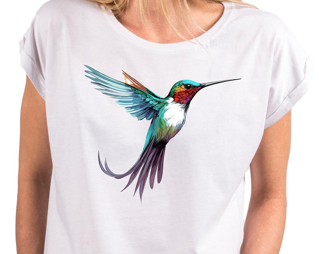 Stylish T-shirts for women hummingbird motif humming bird top with print bird motif ladies shirt women tunic girls large sizes XS-XXXXXL