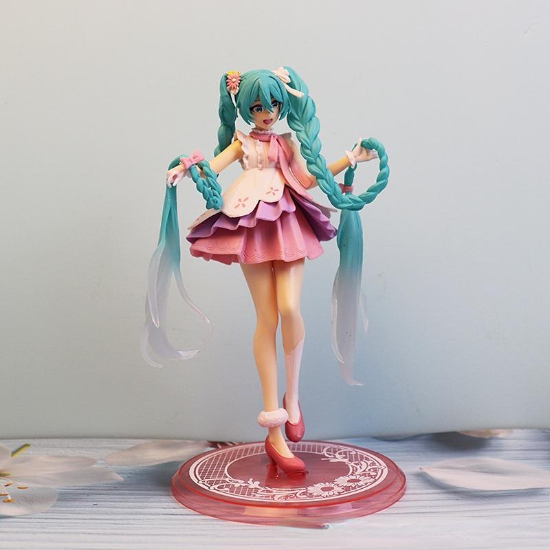 New Anime Hatsune Miku Cute Kawaii Virtual Singer Miku Manga Statue Figurines Pvc Action Figure Collectible Model Toy