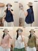 1116 Summer New Women's Lapel Japanese Ramie Shirt Loose Shirt Top Short Sleeve Literary Style Ins