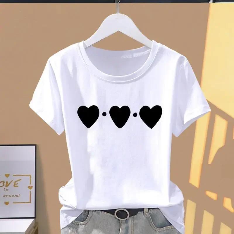 90s Y2k Women's Printed Sports Fashion Casual Explosive Short Sleeved T-shirt Pattern T-shirt Women's Clothing T-shirt
