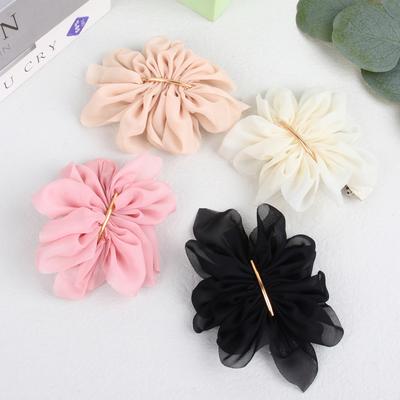 Fashion Chiffon Hair Bows with Clips Women 5.3'' Hair Bows Barrettes Girls Hair Clips Hairpins Ponytail Holder Hair Accessories
