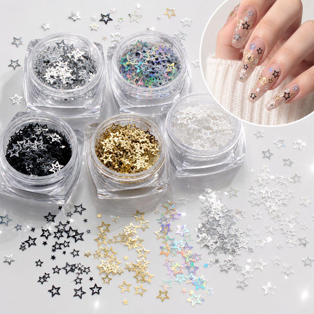 DIY Five-pointed Star Glitter Nail Charms Colorful Sequins Nail Decorations Nail Salon