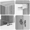 TV Wall Shelf Set Wall Mounted 6 Pcs Grey Sonoma