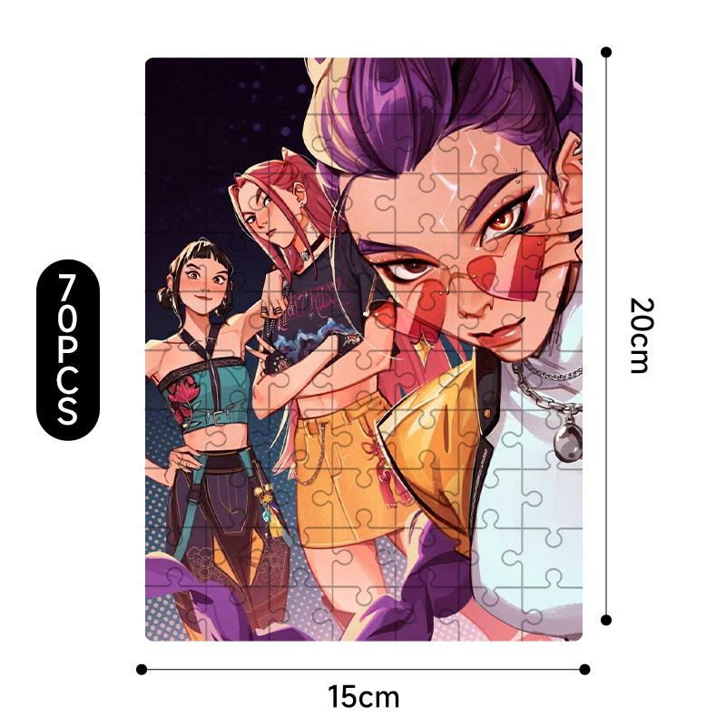 New Kpop Demon Hunters 20*15Cm Jigsaw Puzzle Toys Rumi Mira Zoey Huntrix Character Pattern Board Game Home Decor Children Gifts
