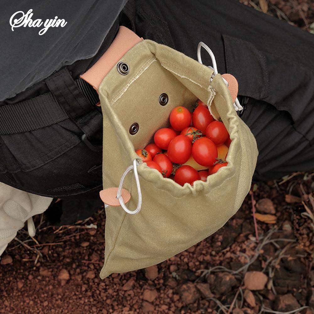 Outdoor Foraging Bag, Fruit Picking Bag, Waist Hanging Tool, Waist Bag, Bundle Bag, Folding Canvas Tool Storage Bag