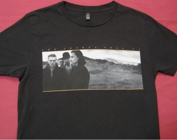 SALE U2 The Joshua Tree Album Cover 2017 Concert Tour T-Shirt Black Shirt 4XL