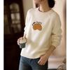 Basic House Women's Thickened Cartoon Embroidered Pullover Sweater