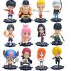 6pcs A B Anime One Piece Q Edition Luffy Ace Choba Handheld Ornament Anime Peripheral Doll Model Desktop Ornament Decoration