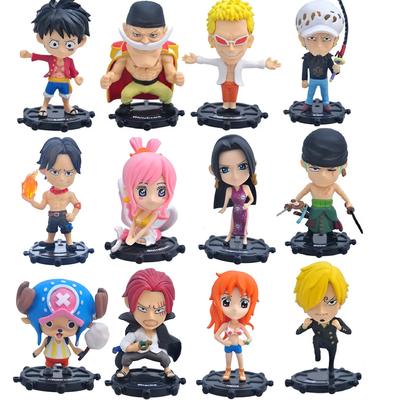 6 ks A B Anime One Piece Q Edition Luffy Ace Choba Ruční ozdoba Anime Periferie Panenka Model Stolní ozdoba Dekorace