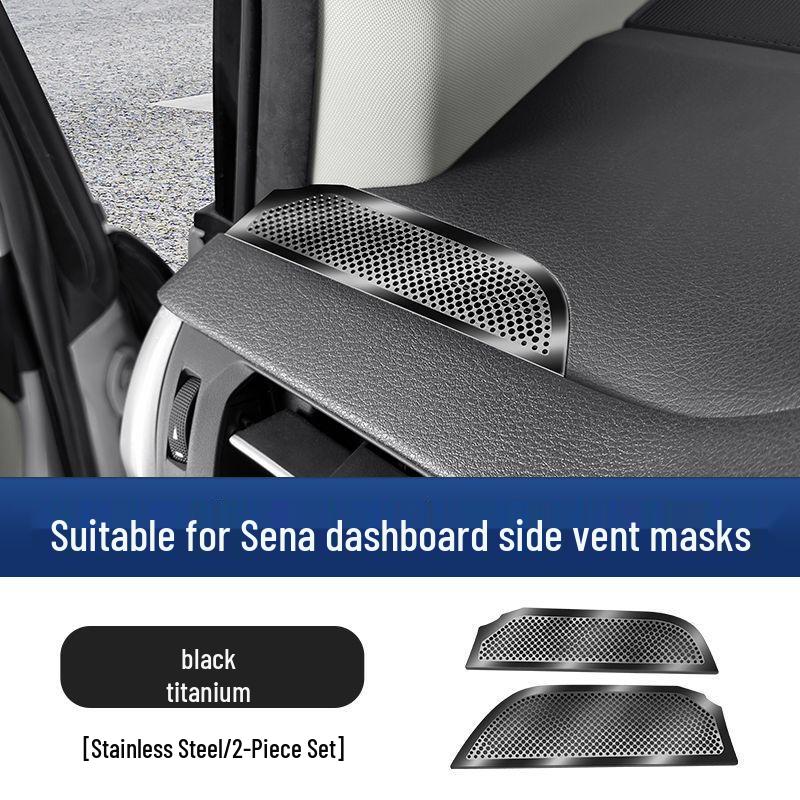 Stainless Steel Dust Covers for Toyota C-HR Gravia Dashboard Side Vents, Car Interior Accessory