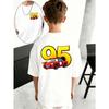 European sizes Red Car Number Cartoon Boys' Double-Sided Printed T-Shirt, Soft And Comfortable Summer Fashion Round-Neck Top, Suitable for Outdoor