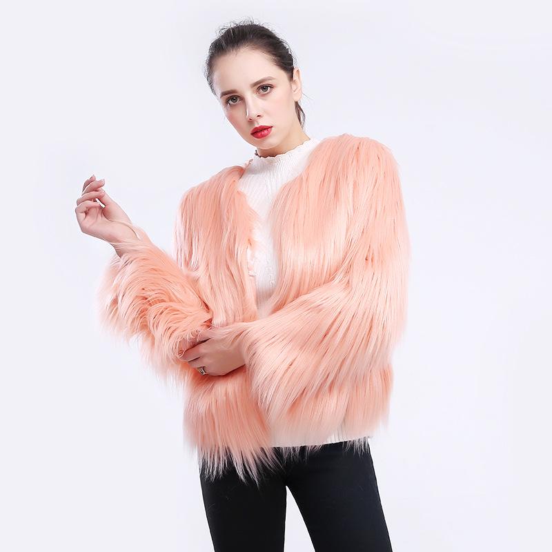 Women's Faux Fur Short Coat - Washable Wool, European & American Style