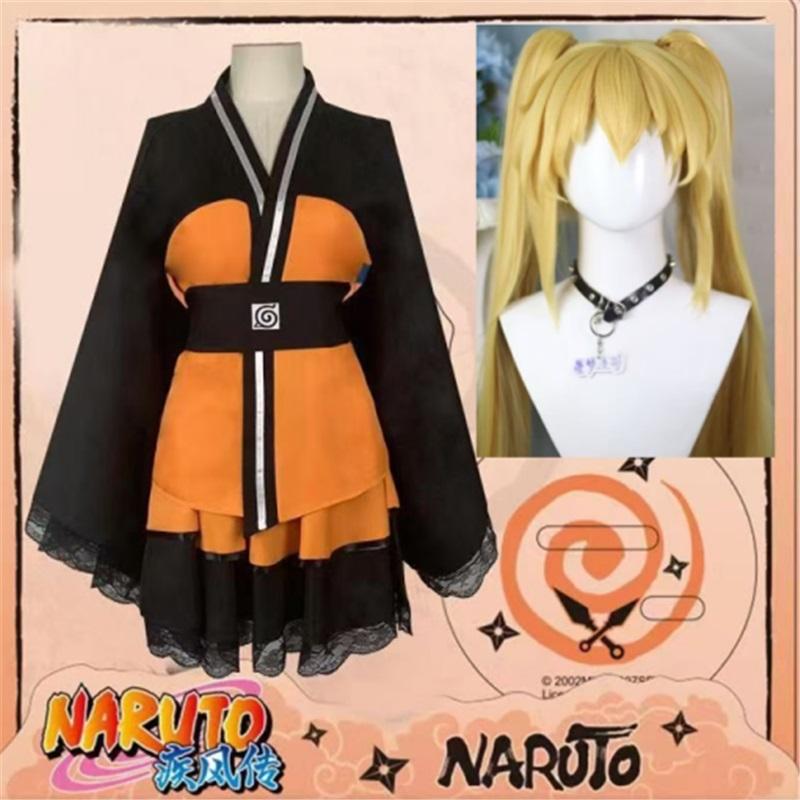 Naruto Uzumaki Girl Manga Exhibition Lolita Style Dress Anime Character Girl Cosplay Cute Fashion Dress Costume Birthday Gift