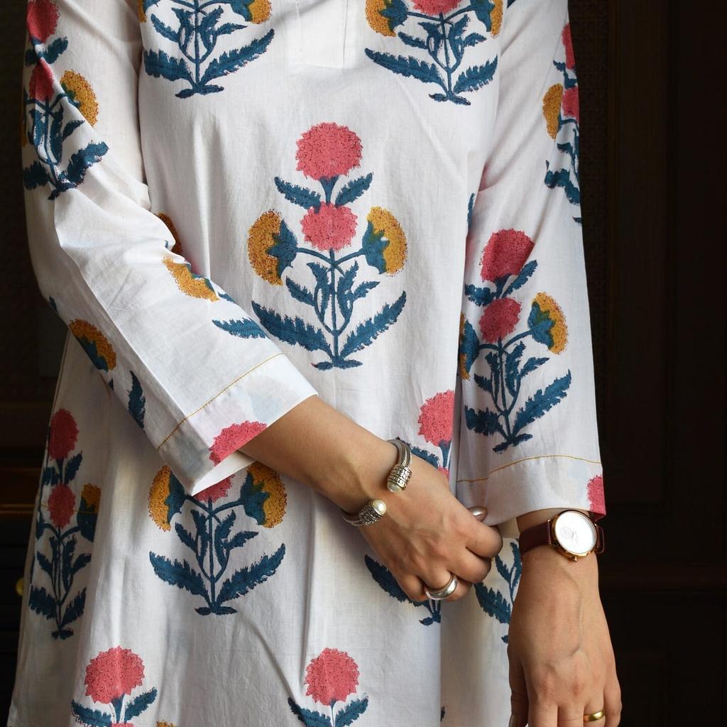 Bollywood Aline Cotton Kurta Pant Set Indian Women Designer Party Wear Kurti VSO-1714 c