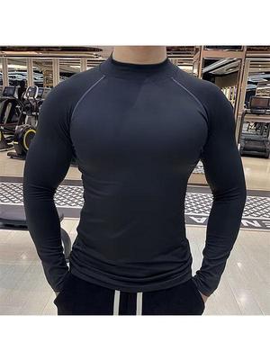 Men's Autumn Quick-Dry Long Sleeve Athletic Top for Running, Cycling, and Training