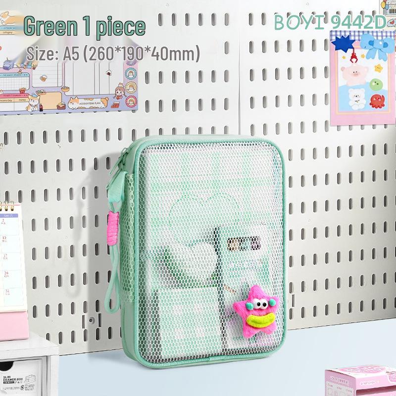 Transparent Mesh Zipper File Bag A4/A5 for Student Exams