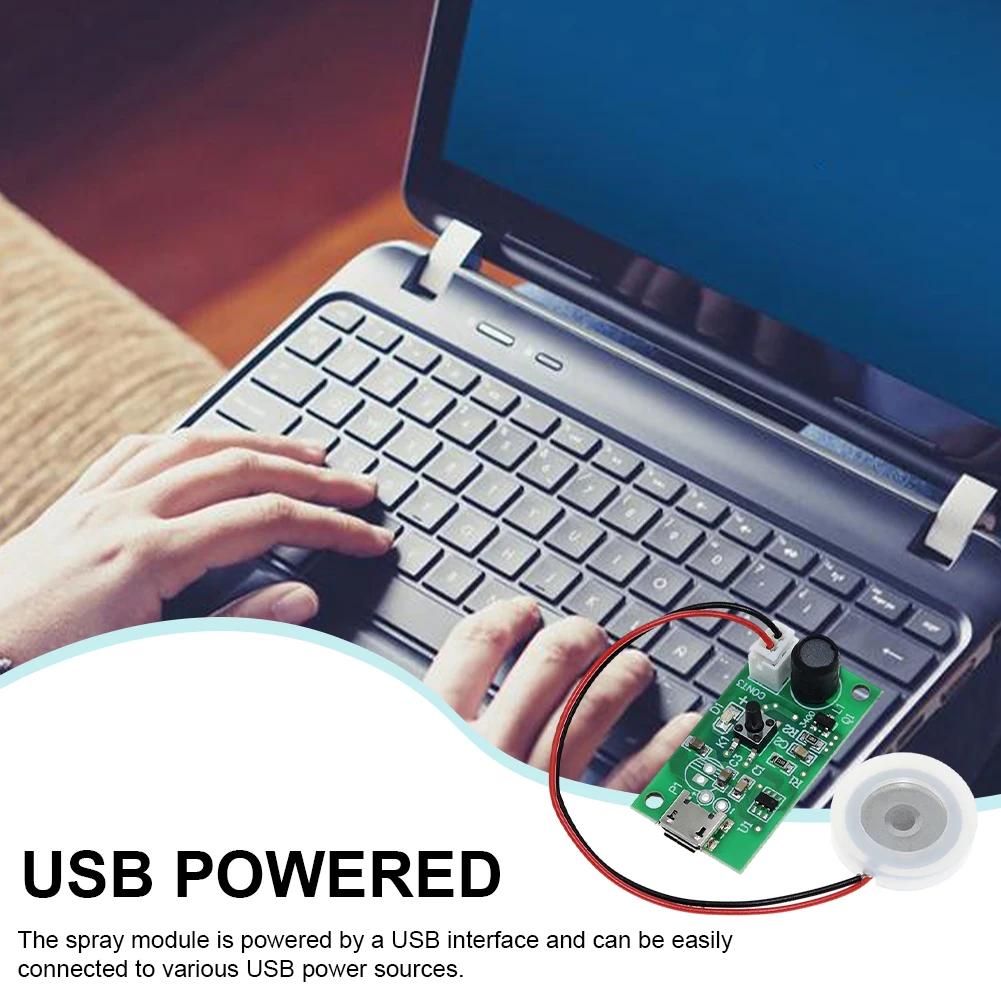 Mini Ultralyd Tåkemaskin Luftfukter Modul USB-drevet Bærbar Atomiserende Keramisk Tåkeprodusent for Hjem og Reise