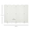 6-Panel Room Divider, Foldable Privacy Screen, Privacy Wall for Living Room, Bedroom, Home Office, White
