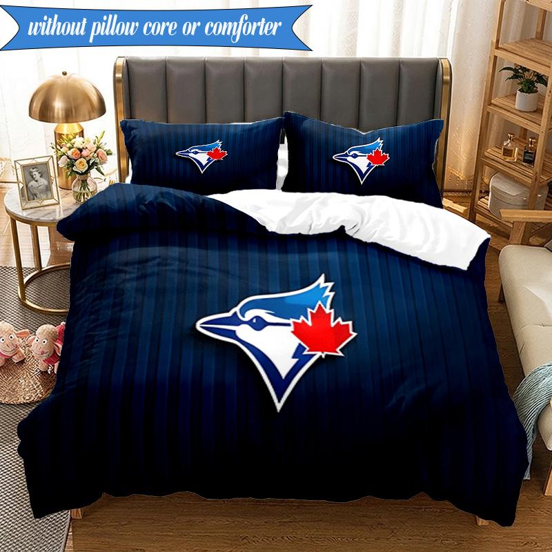 3PCS Blue Jays Printed Bedding Set For Bedroom Dormitory, Includes 1 Duvet Cover & 2 Pillowcases for All Seasons Home Decor Fan Gifts